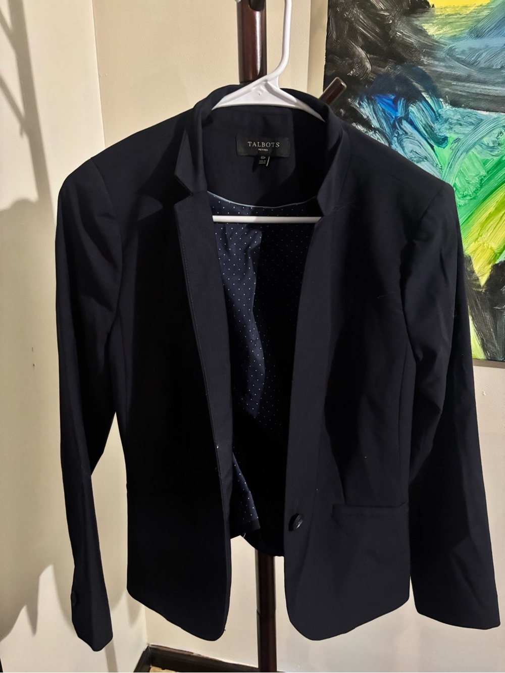Talbots Women's Navy Single-Button Blazer